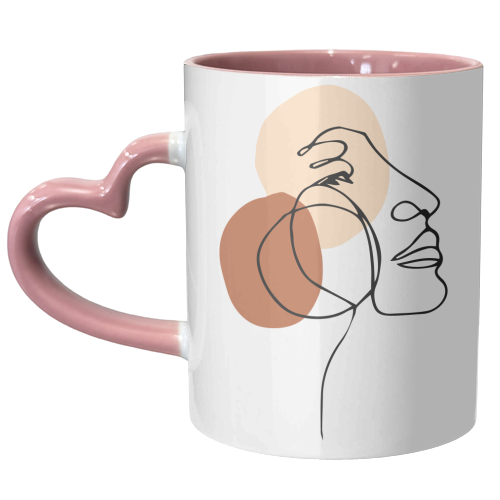 line art woman - unique mug by Anastasios Konstantinidis