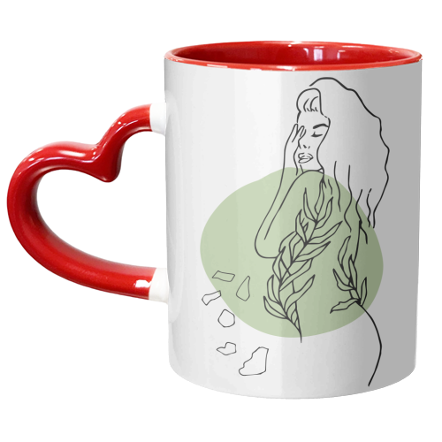 line art woman - unique mug by Anastasios Konstantinidis