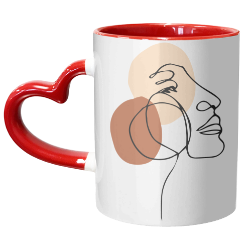line art woman - unique mug by Anastasios Konstantinidis