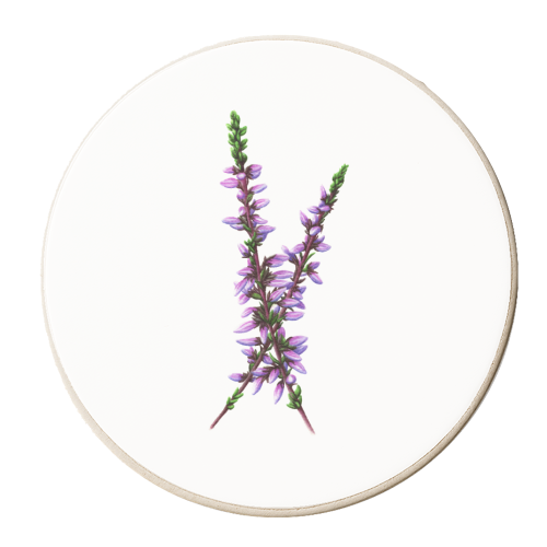 Ling Heather - personalised beer coaster by She Walks She Paints