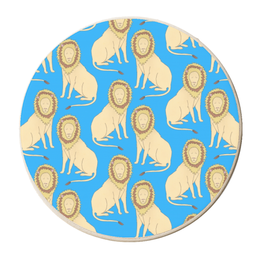 Lion - personalised beer coaster by Yazmin Brooks