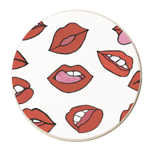 Lip Smackingly Good - personalised beer coaster by FunkyAdi.com