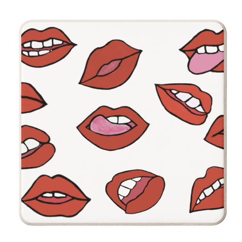 Lip Smackingly Good - personalised beer coaster by FunkyAdi.com