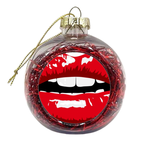 LIPS - xmas bauble by Wallace Elizabeth