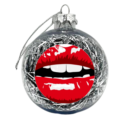 LIPS - xmas bauble by Wallace Elizabeth