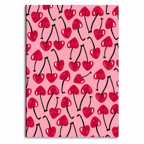 Lipstick Cherry Hearts - personalised A4, A5, A6 notebook by Lucy Elliott