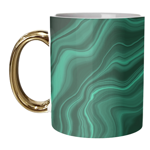 Liquid Malachite Dream #1 #gem #decor #art - unique mug by Anita Bella Jantz