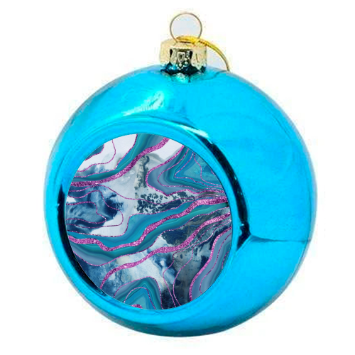 Liquid Marble Agate Glitter Glam #8 (Faux Glitter) #decor #art - colourful christmas bauble by Anita Bella Jantz