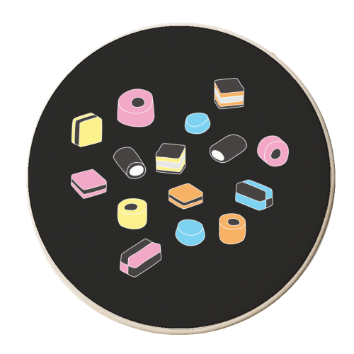 Liquorice Allsorts - personalised beer coaster by Stephanie Komen