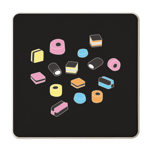 Liquorice Allsorts - personalised beer coaster by Stephanie Komen