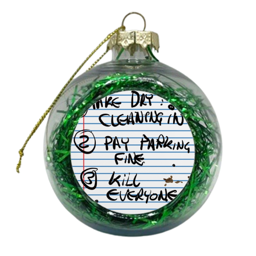 List of 3 To Dos - xmas bauble by David Black