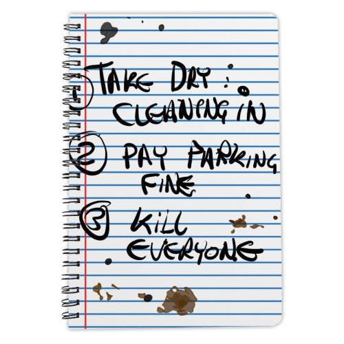 List of 3 To Dos - personalised A4, A5, A6 notebook by David Black