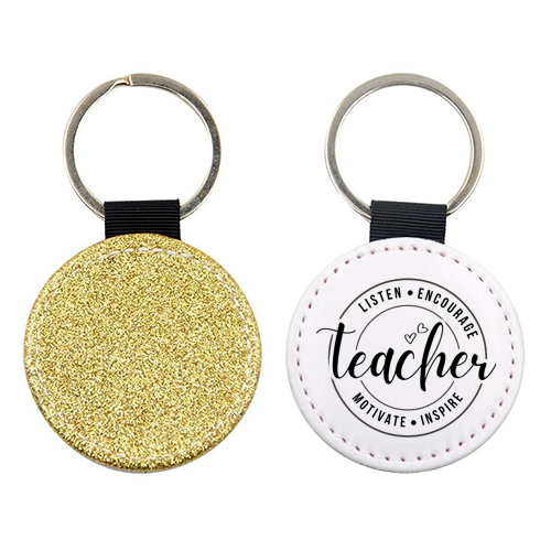 "Listen, Encourage, Motivate, Inspire" Teacher - keyring by timsal shol