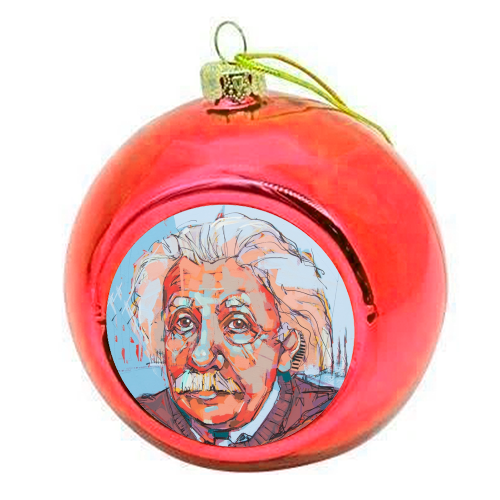 Listening Albert - colourful christmas bauble by Laura Selevos