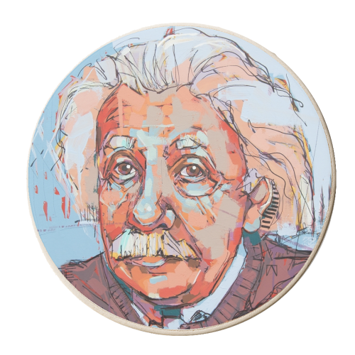 Listening Albert - personalised beer coaster by Laura Selevos