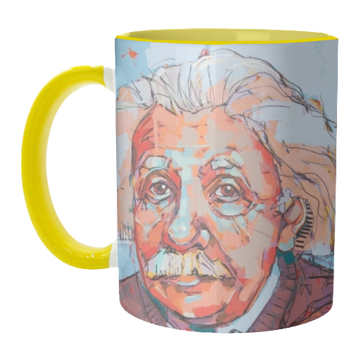 Listening Albert - unique mug by Laura Selevos