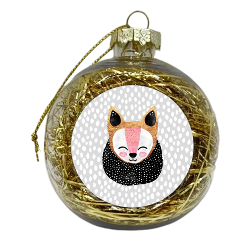 Little Arctic Fox - xmas bauble by Elisabeth Fredriksson