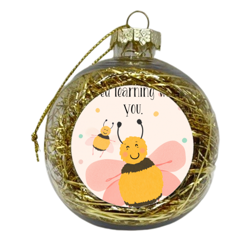 Little Bee Love Learning Card - xmas bauble by Lisa Wardle
