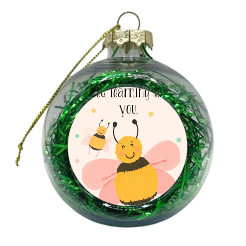 Little Bee Love Learning Card - xmas bauble by Lisa Wardle