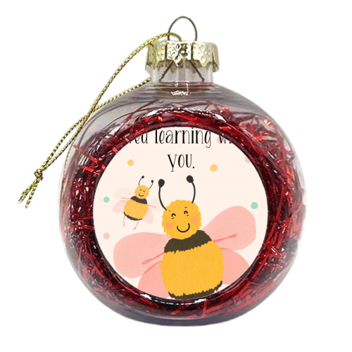 Little Bee Love Learning Card - xmas bauble by Lisa Wardle