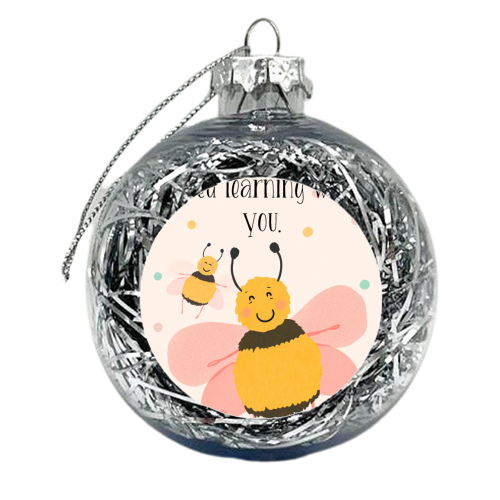 Little Bee Love Learning Card - xmas bauble by Lisa Wardle