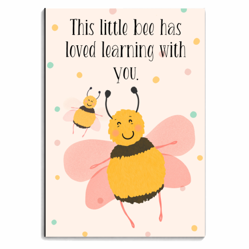 Little Bee Love Learning Card - personalised A4, A5, A6 notebook by Lisa Wardle