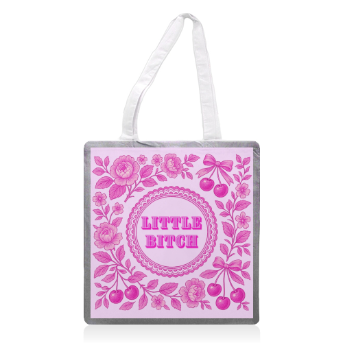 Little Bitch - printed canvas tote bag by Lilly Rose