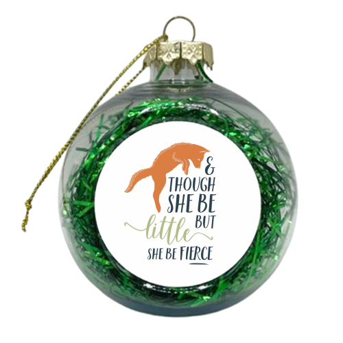 Little but fierce - xmas bauble by Kelly Phillips White