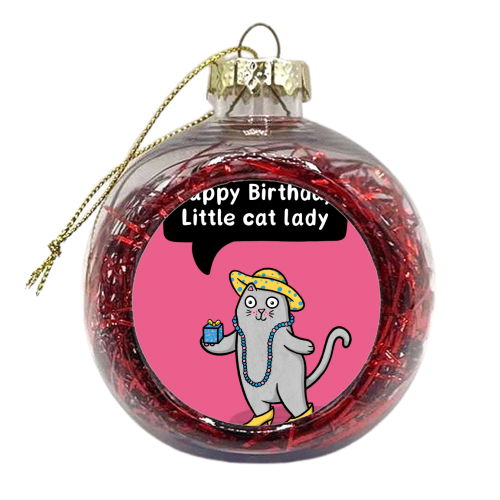 Little Cat Lady - xmas bauble by Drawn to Cats