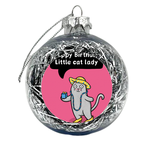Little Cat Lady - xmas bauble by Drawn to Cats