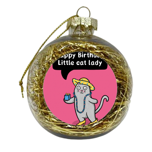 Little Cat Lady - xmas bauble by Drawn to Cats