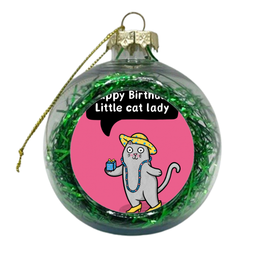 Little Cat Lady - xmas bauble by Drawn to Cats