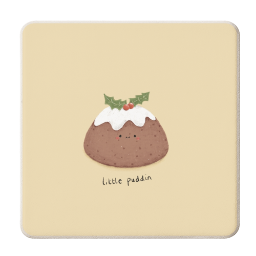 Little Christmas Puddin - personalised beer coaster by Ellie Bednall