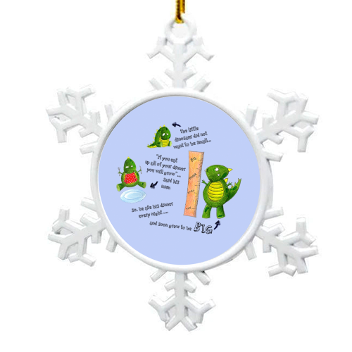 LITTLE DINOSAUR BLUE - snowflake decoration by Shane Crampton