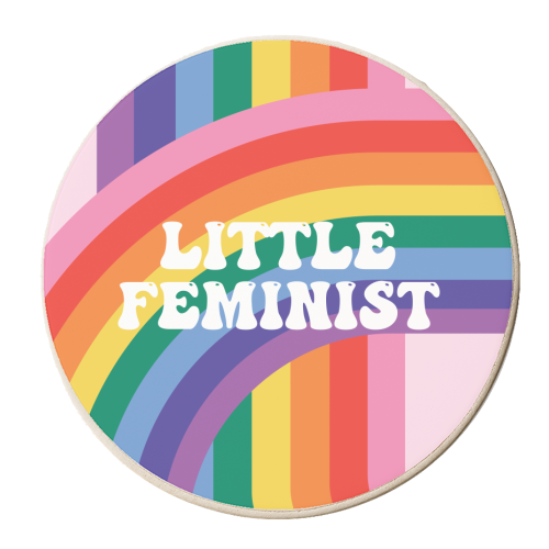 Little Feminist Cute Rainbow Flag - personalised beer coaster by AbiGoLucky