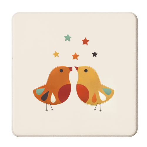 Little Festive Birds - personalised beer coaster by Ania Wieclaw
