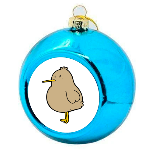 Little Kiwi - colourful christmas bauble by lineartestpilot