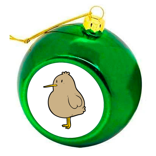 Little Kiwi - colourful christmas bauble by lineartestpilot