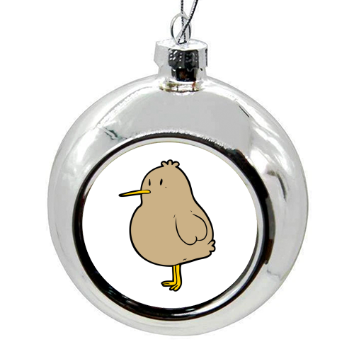 Little Kiwi - colourful christmas bauble by lineartestpilot