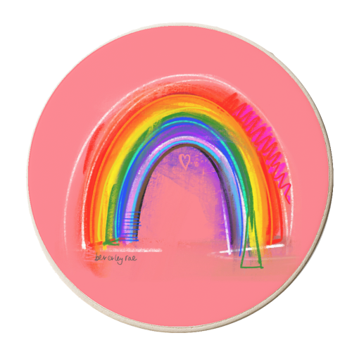 Little Rainbow - personalised beer coaster by Beverley Rae