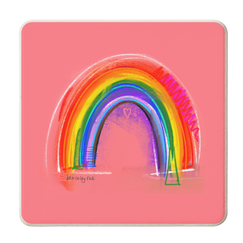 Little Rainbow - personalised beer coaster by Beverley Rae