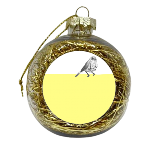 Little sitting bird - xmas bauble by Chelsiedoesart