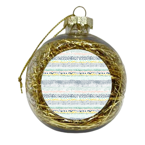 Little Textured Dots White - xmas bauble by Ninola Design
