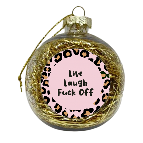 Live Laugh Leopard Print - xmas bauble by Rock and Rose Creative