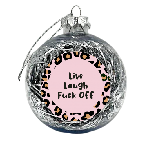 Live Laugh Leopard Print - xmas bauble by Rock and Rose Creative