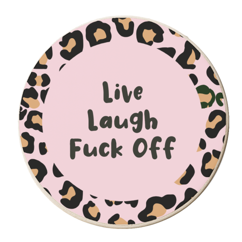 Live Laugh Leopard Print - personalised beer coaster by Rock and Rose Creative