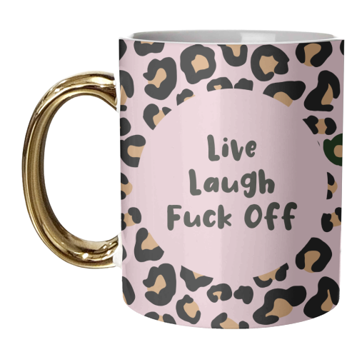 Live Laugh Leopard Print - unique mug by Rock and Rose Creative