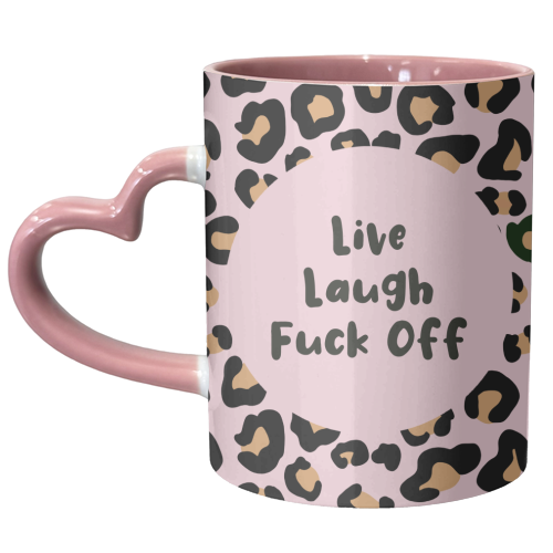 Live Laugh Leopard Print - unique mug by Rock and Rose Creative