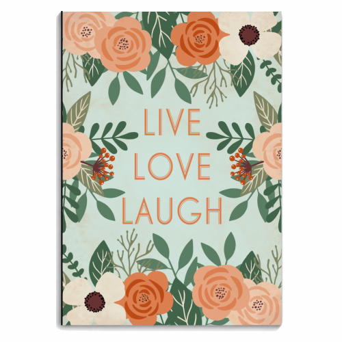 Live Love Laugh - Vintage Floral - personalised A4, A5, A6 notebook by InspiredImages