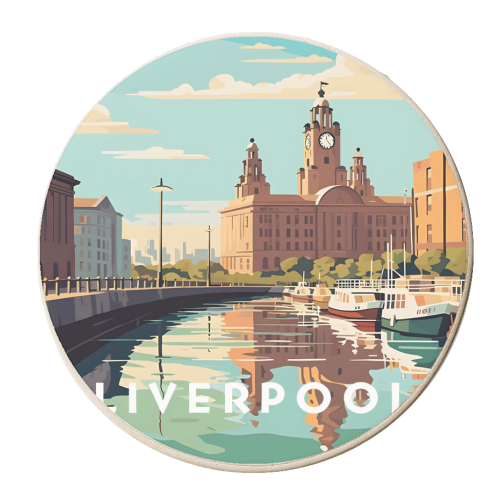 Liverpool City - personalised beer coaster by Kun Pact